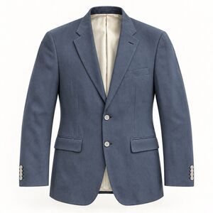 Ibiza Teramo Silk Linen Blue Sport Coat Blazer 42R Classic Preppy Coastal Luxe